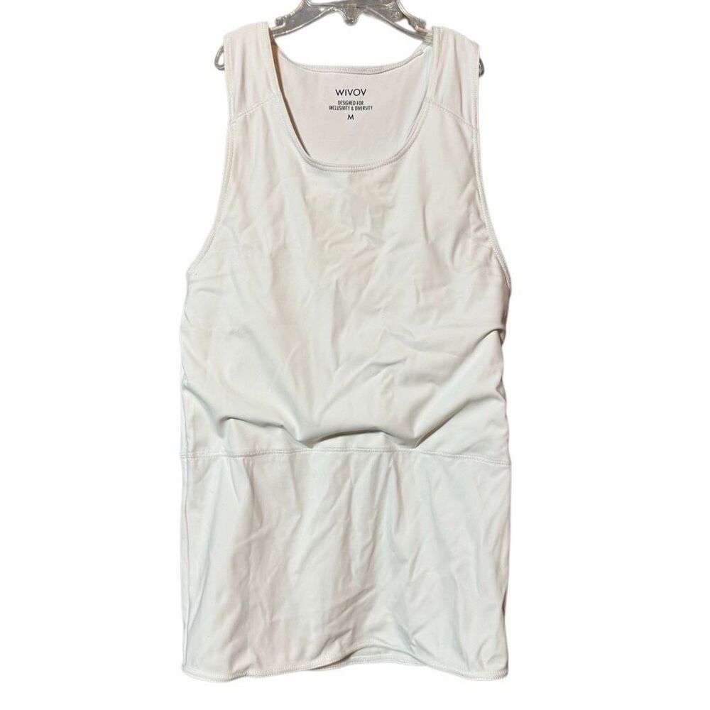 WIVOV CORE Chest Binder Full Length Tank Shirts CB09 - Racerback White Medium